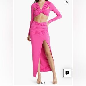Area Stars pink skirt with slit